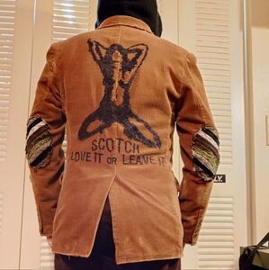 VINTAGE Y2K Scotch and Soda Brown Corduroy Love it or Leave it Hooded Blaze